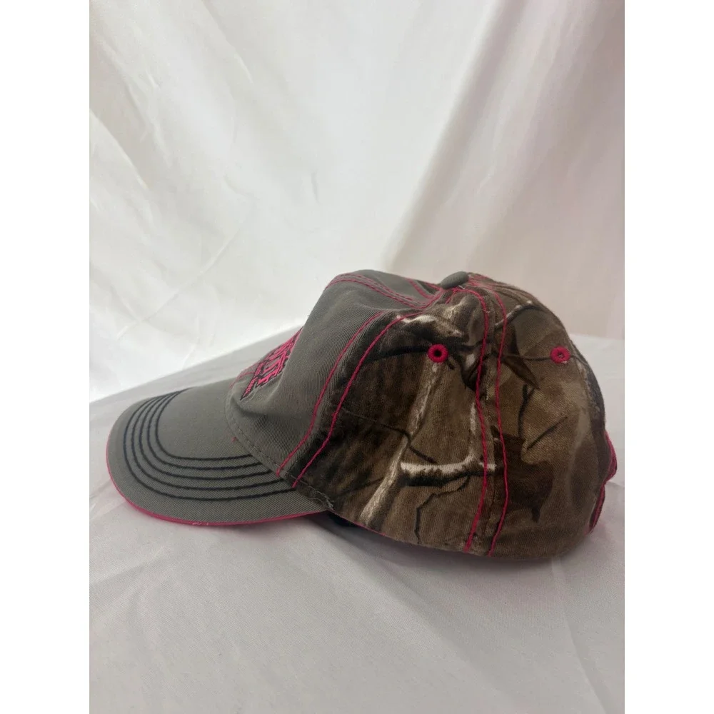 NWTF National Wild Turkey Federation Womens Camo Grey Pink Baseball Cap Hat